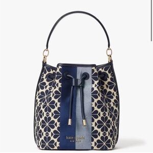 Used once! Kate Spade Navy and Cream Floral Shoulder Bag (includes dust bag)